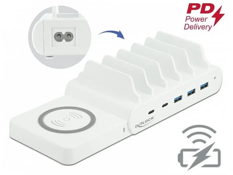 Delock Ladestation 41450 mit Wireless Charger Delock Ladestation 41450 mit Wireless Charger