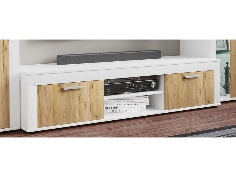 VCM TV-Möbel Usilo XL 160 x 45 cm, Weiss/Braun/Mehrfarbig VCM TV-Möbel Usilo XL 160 x 45 cm, Weiss/Braun/Mehrfarbig