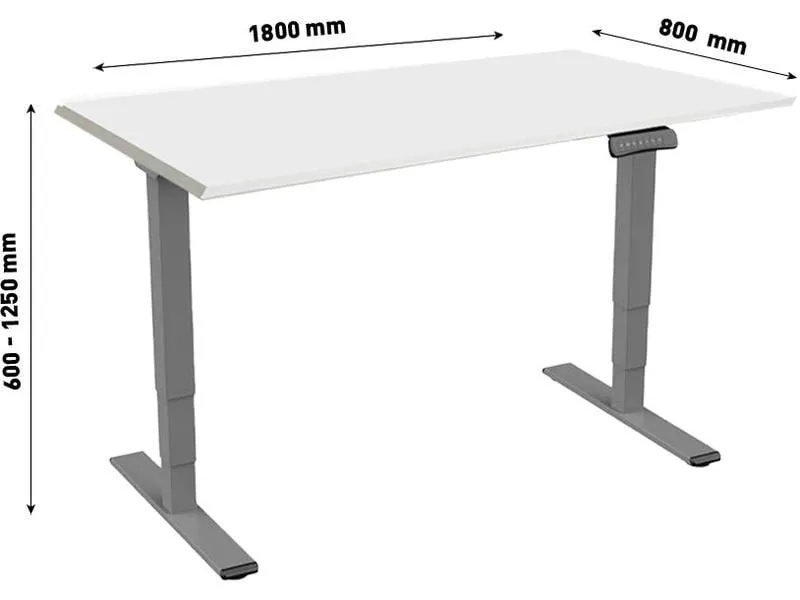 Contini Stehtisch ET225E 1.8 x 0.8 m, Dunkelgrau/Grau