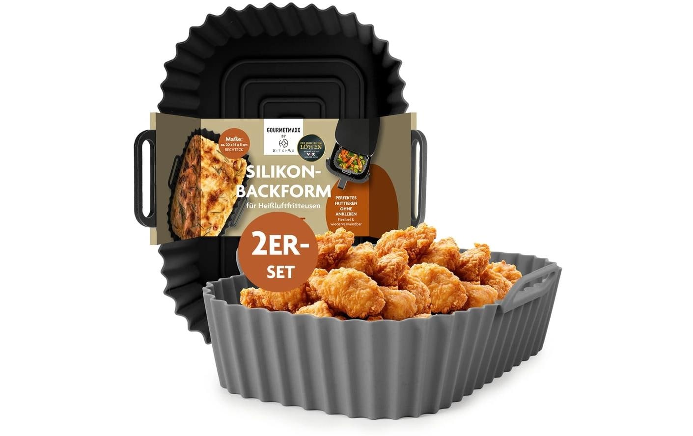 KitchBo Silikonform 20 x 15 x 6.3 cm, Schwarz / Grau