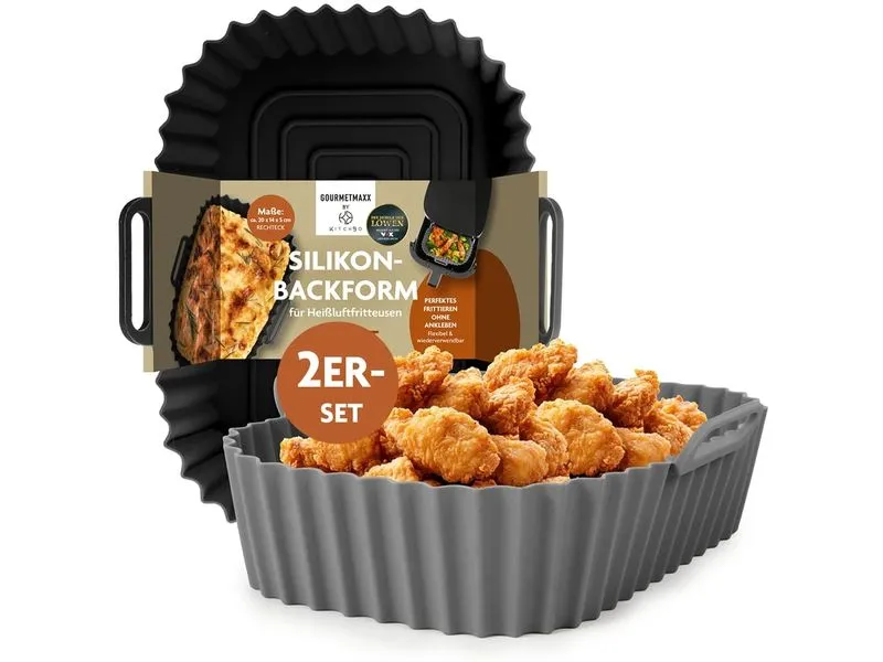 KitchBo Silikonform 20 x 15 x 6.3 cm, Schwarz / Grau