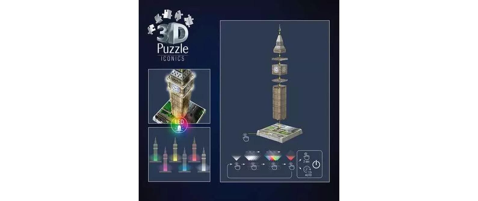 Ravensburger 3D Puzzle Iconics Big Ben with Light