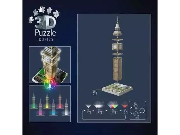 Ravensburger 3D Puzzle Iconics Big Ben with Light