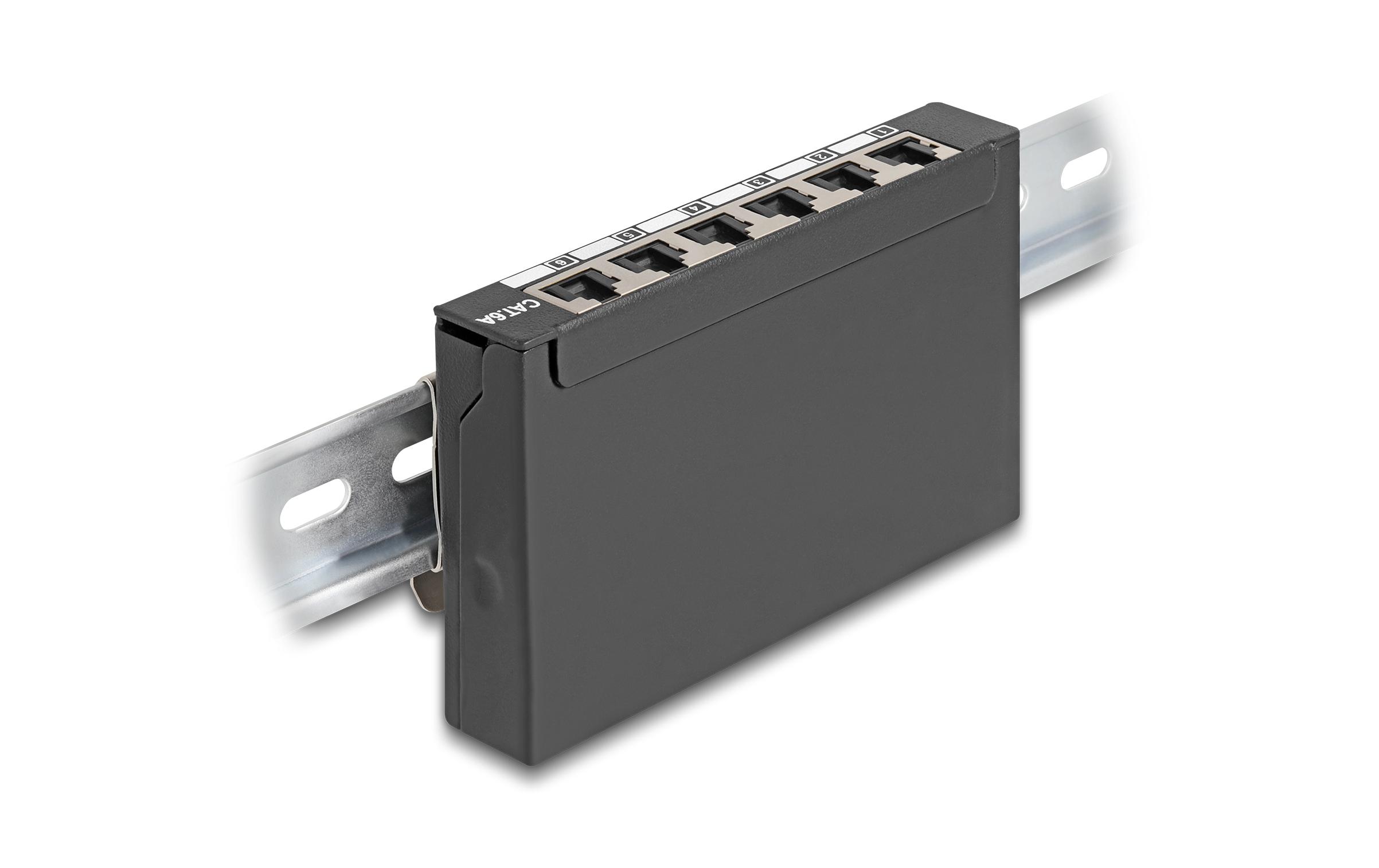 Delock Patchpanel 6-Port Desktop/DIN-Rail/Wand