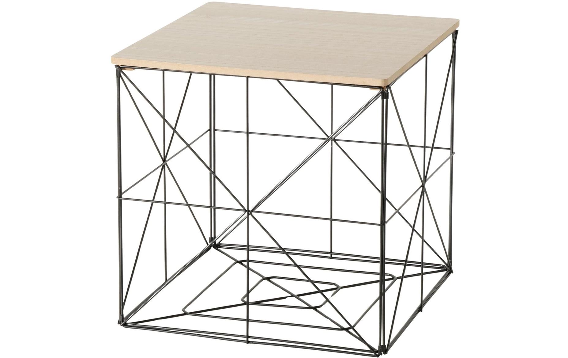 Boltze Beistelltisch Kubio 38 x 38 cm, Natur/Schwarz