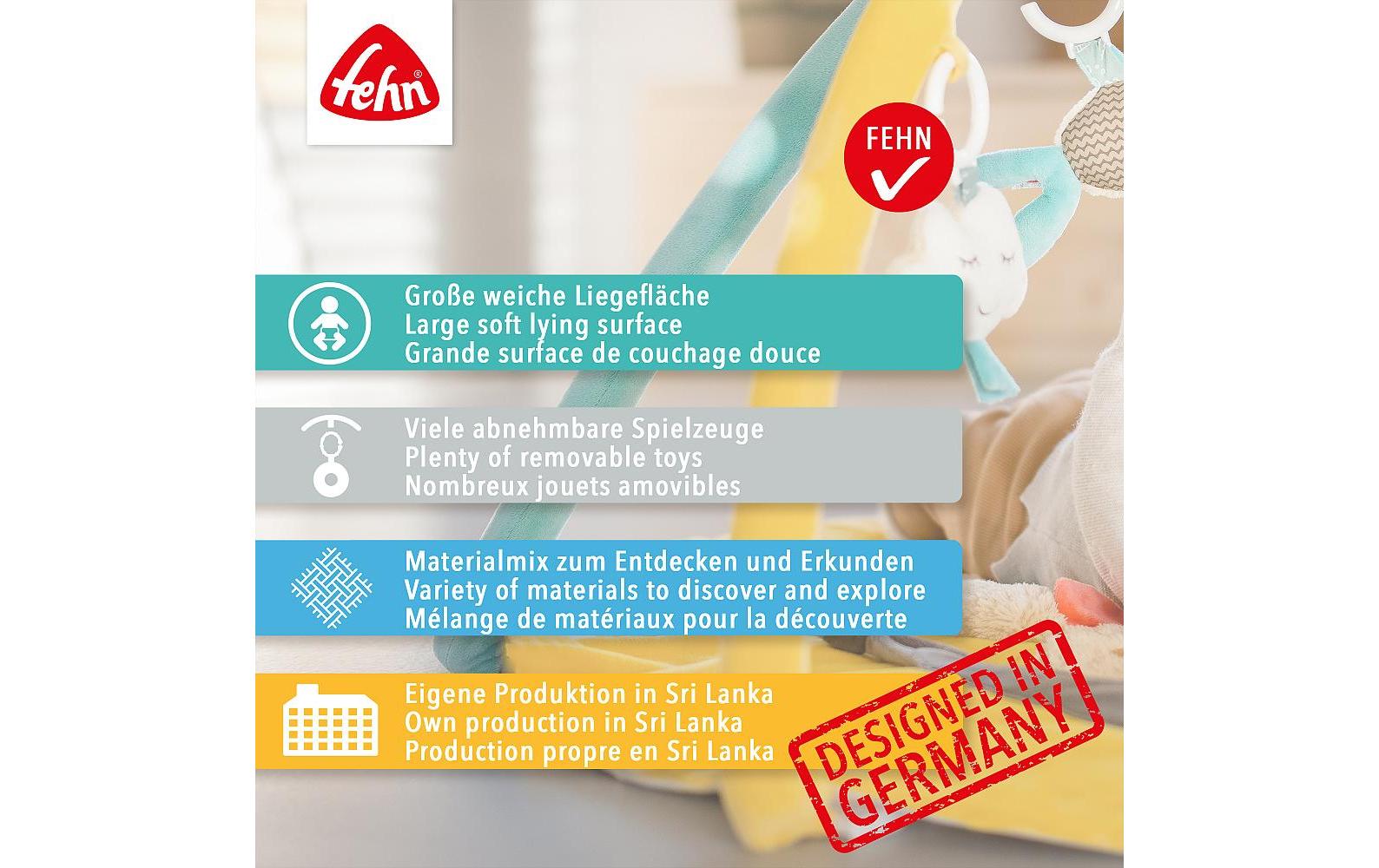 fehn 3-D-Activity-Decke Faultier, Grau/Beige