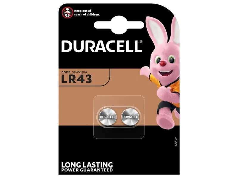 Duracell Knopfzelle Alkaline LR43 2 Stück