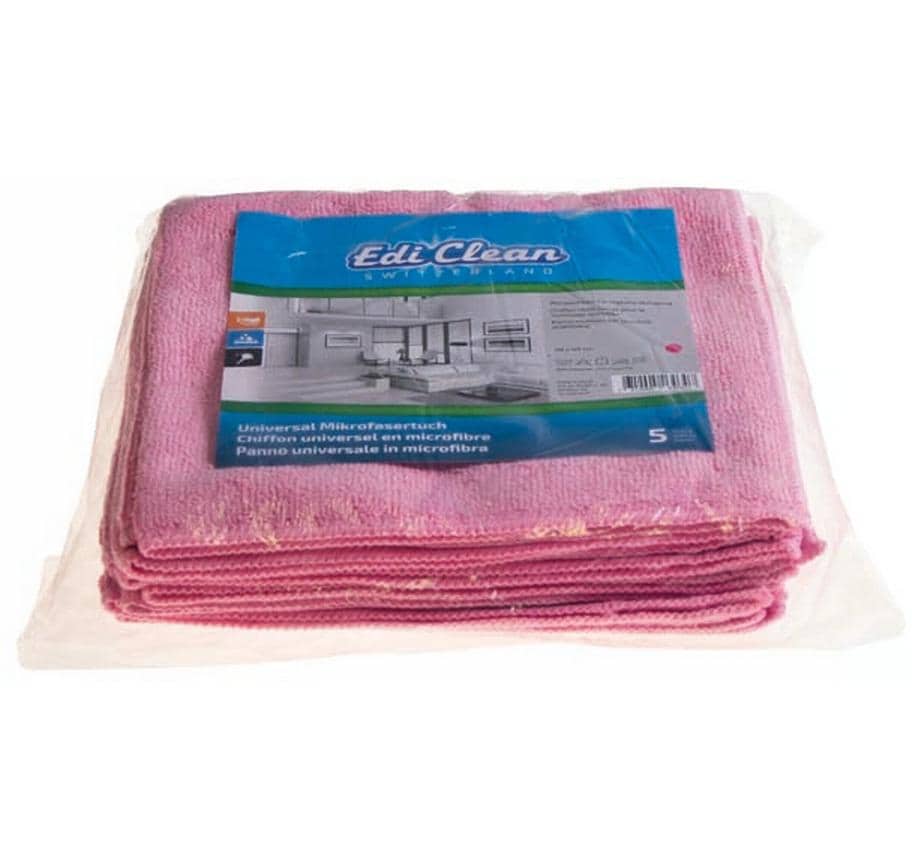 Edi Baur Mikrofaser-Reinigungstuch Universal 5 Stück, Rosa