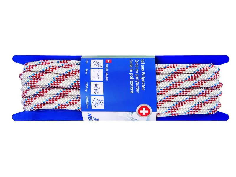 Meister Polyesterseil Ø 8 mm, 10 m, 1250 kg, Weiss-Rot Meister Polyesterseil Ø 8 mm, 10 m, 1250 kg, Weiss-Rot