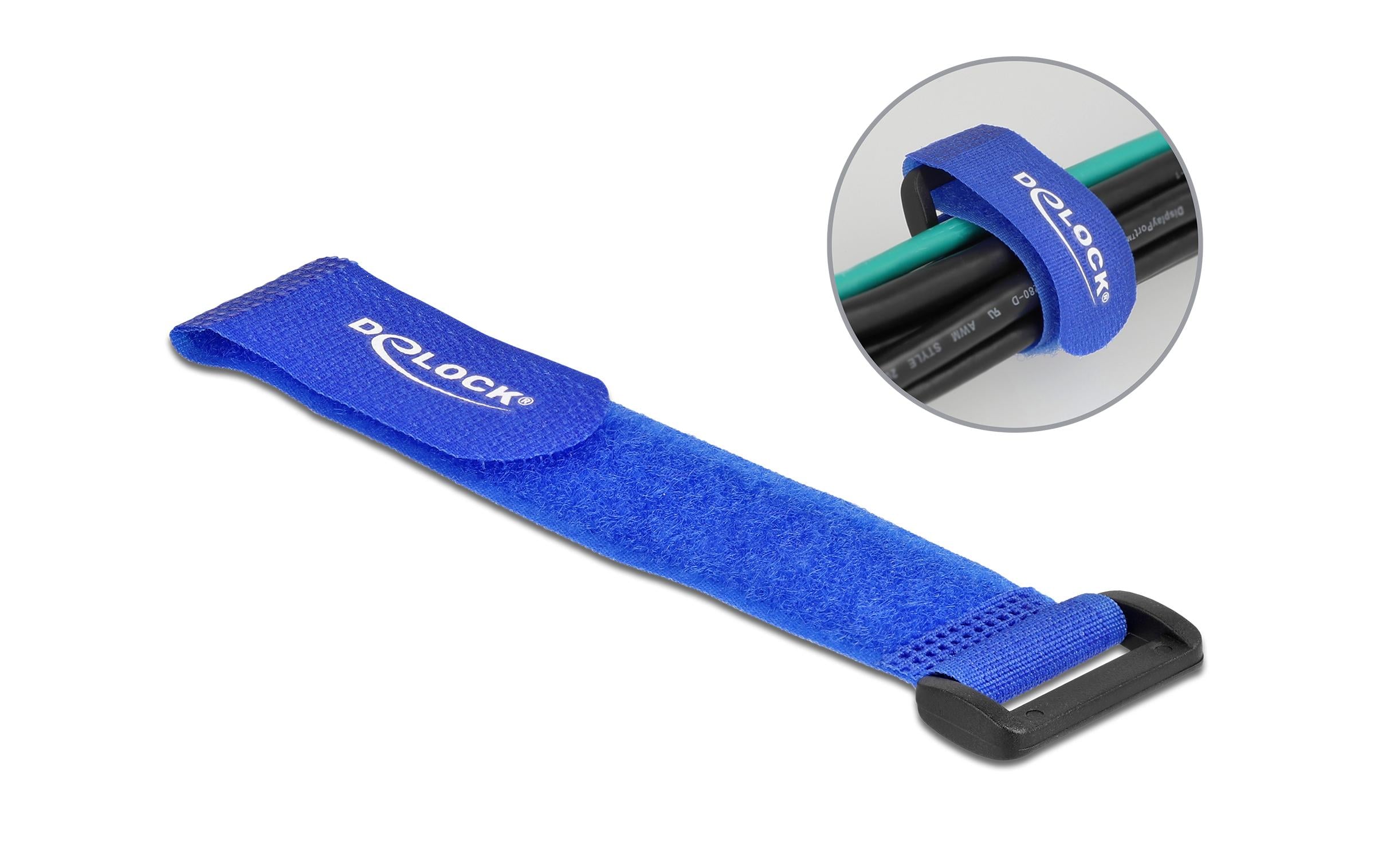 Delock Klettkabelbinder Blau 190 mm x 25 mm 5 Stück