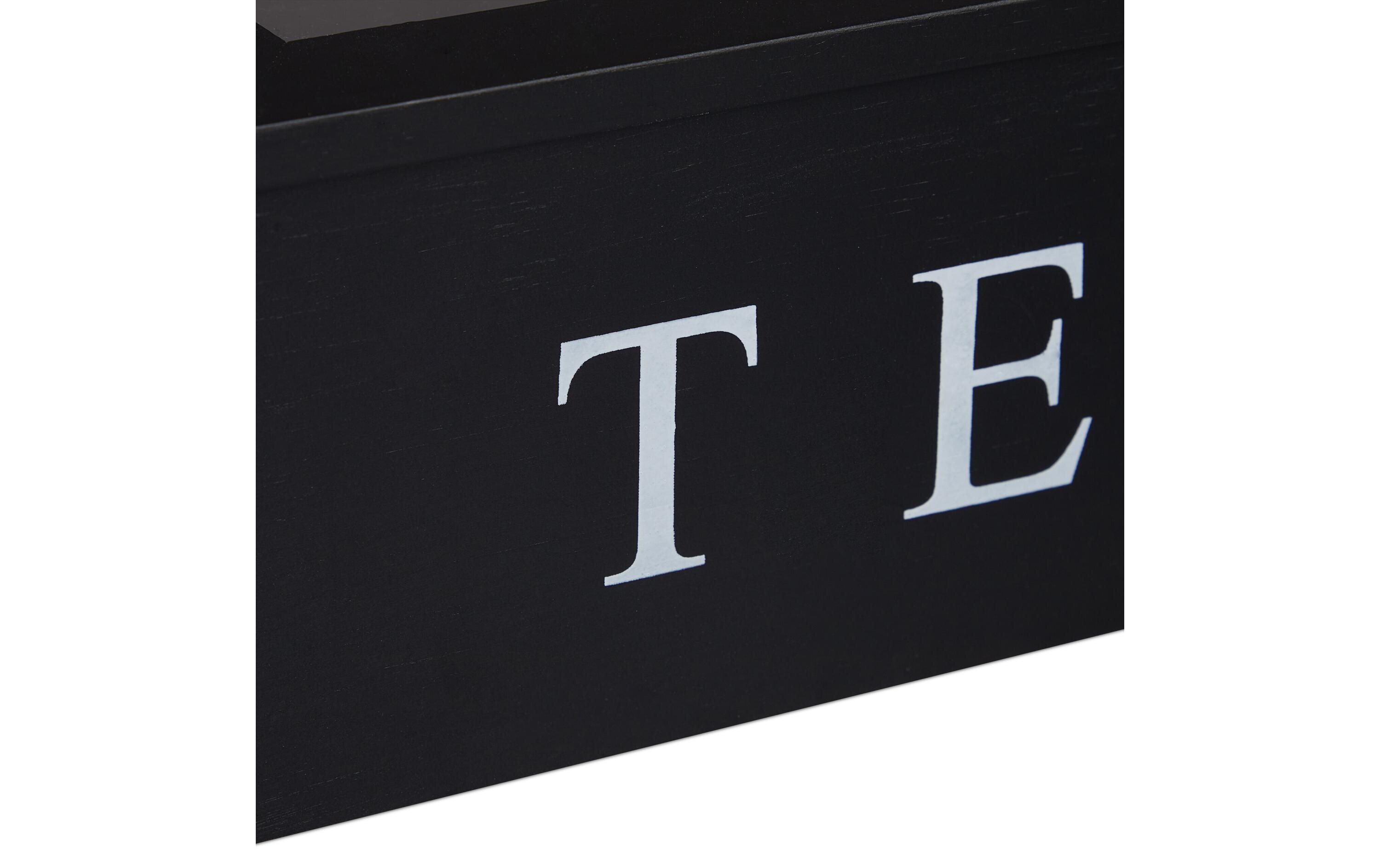 relaxdays Teebeutel-Box 9 Fächer, Schwarz