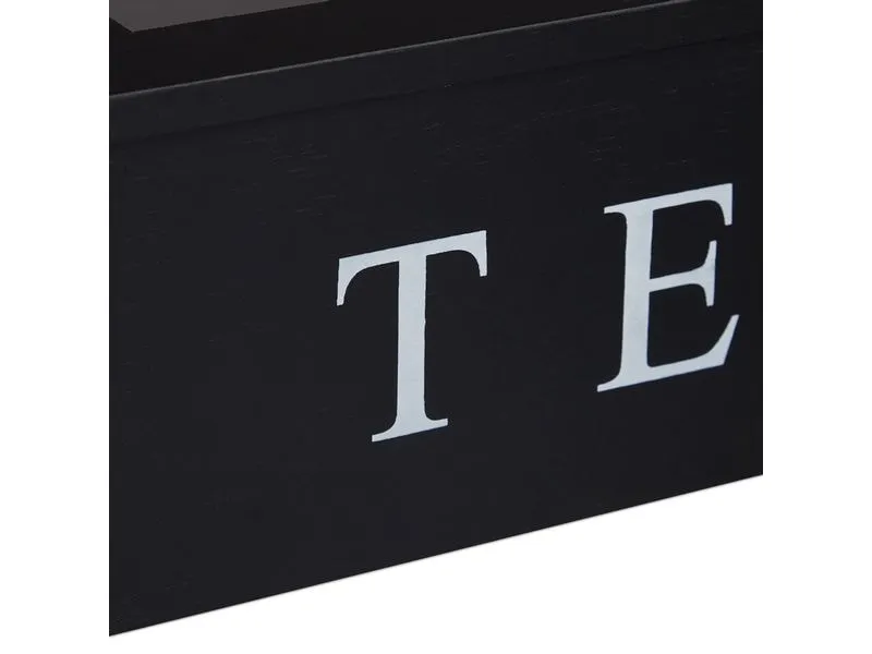 relaxdays Teebeutel-Box 9 Fächer, Schwarz relaxdays Teebeutel-Box 9 Fächer, Schwarz
