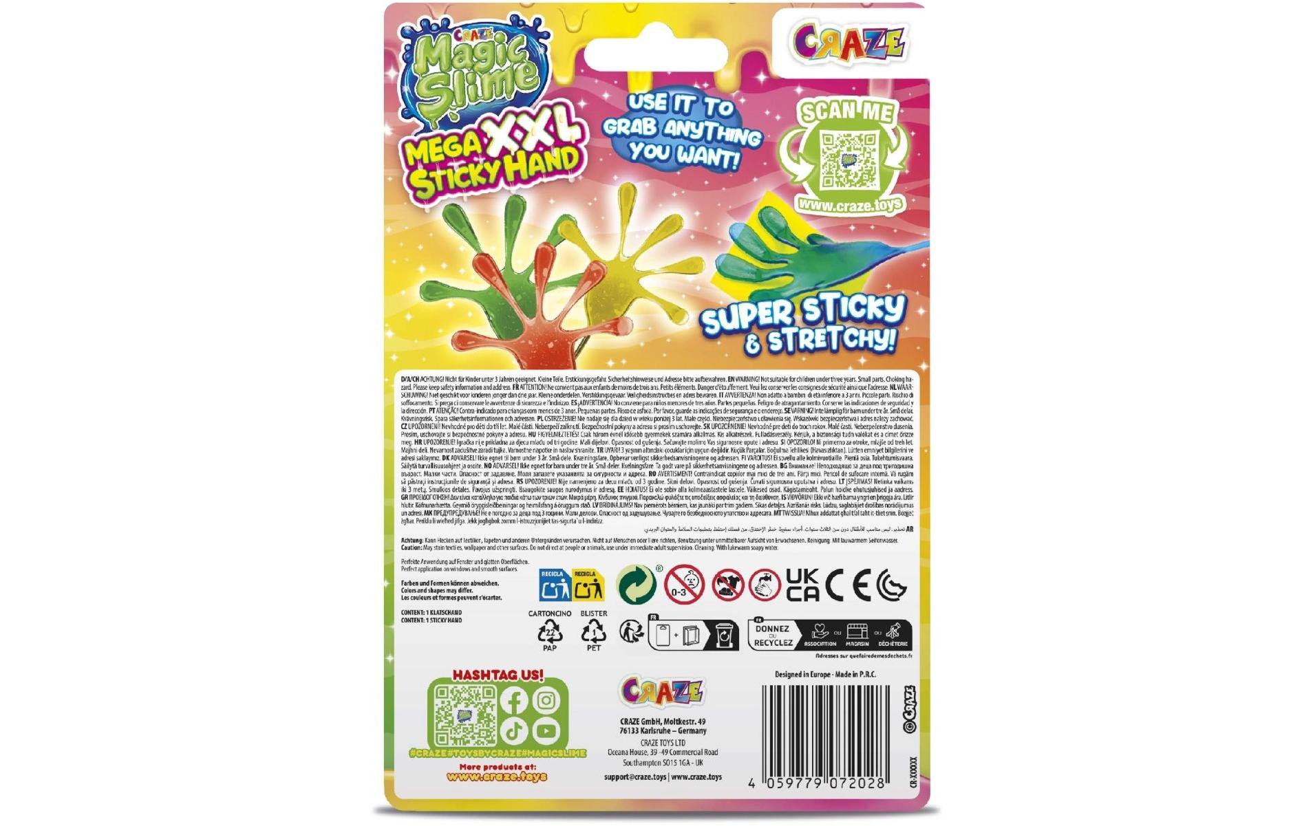 Craze Magic Slime Mega XXL Klatschhand Assortiert