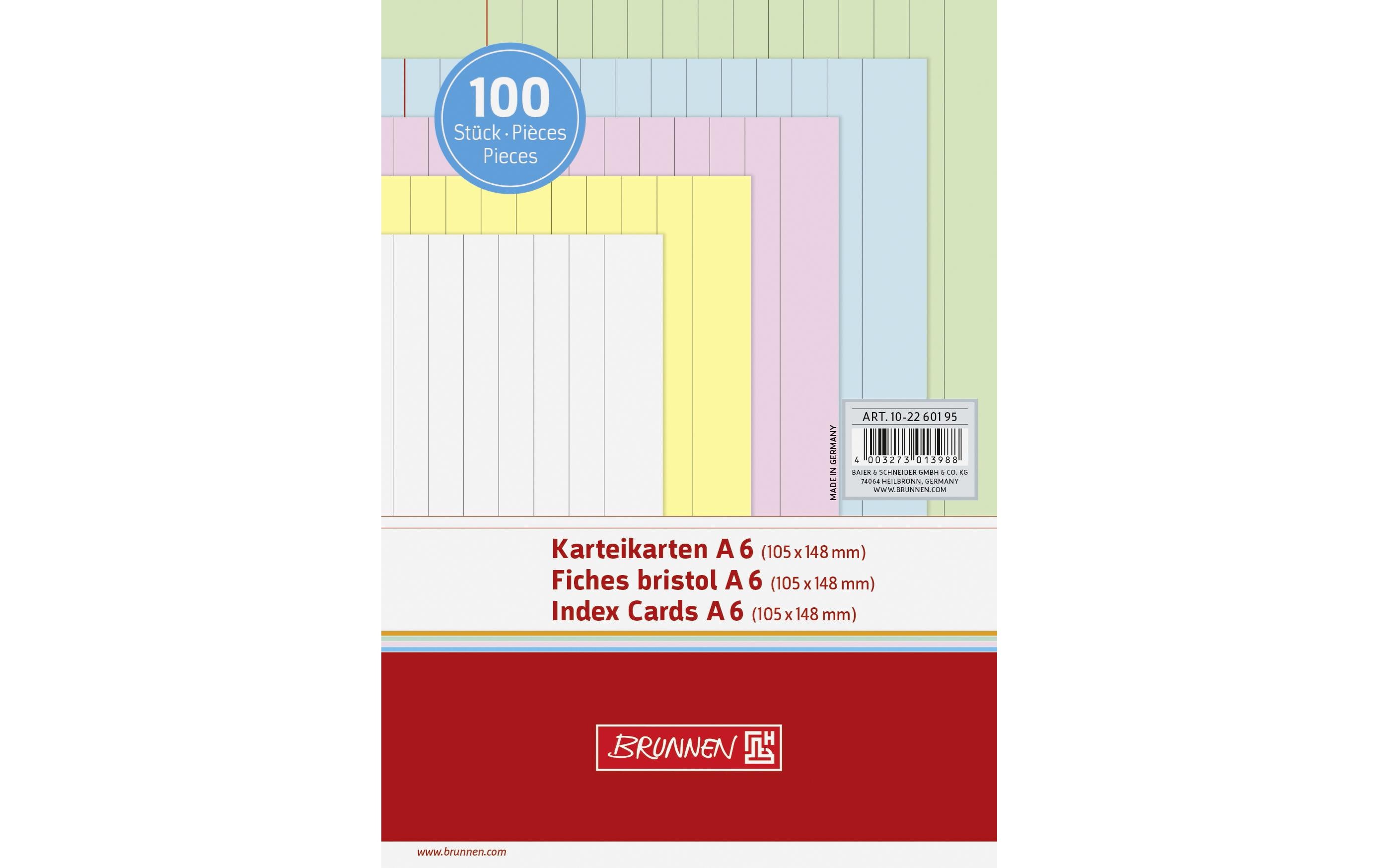 Brunnen Karteikarten A6 Liniert