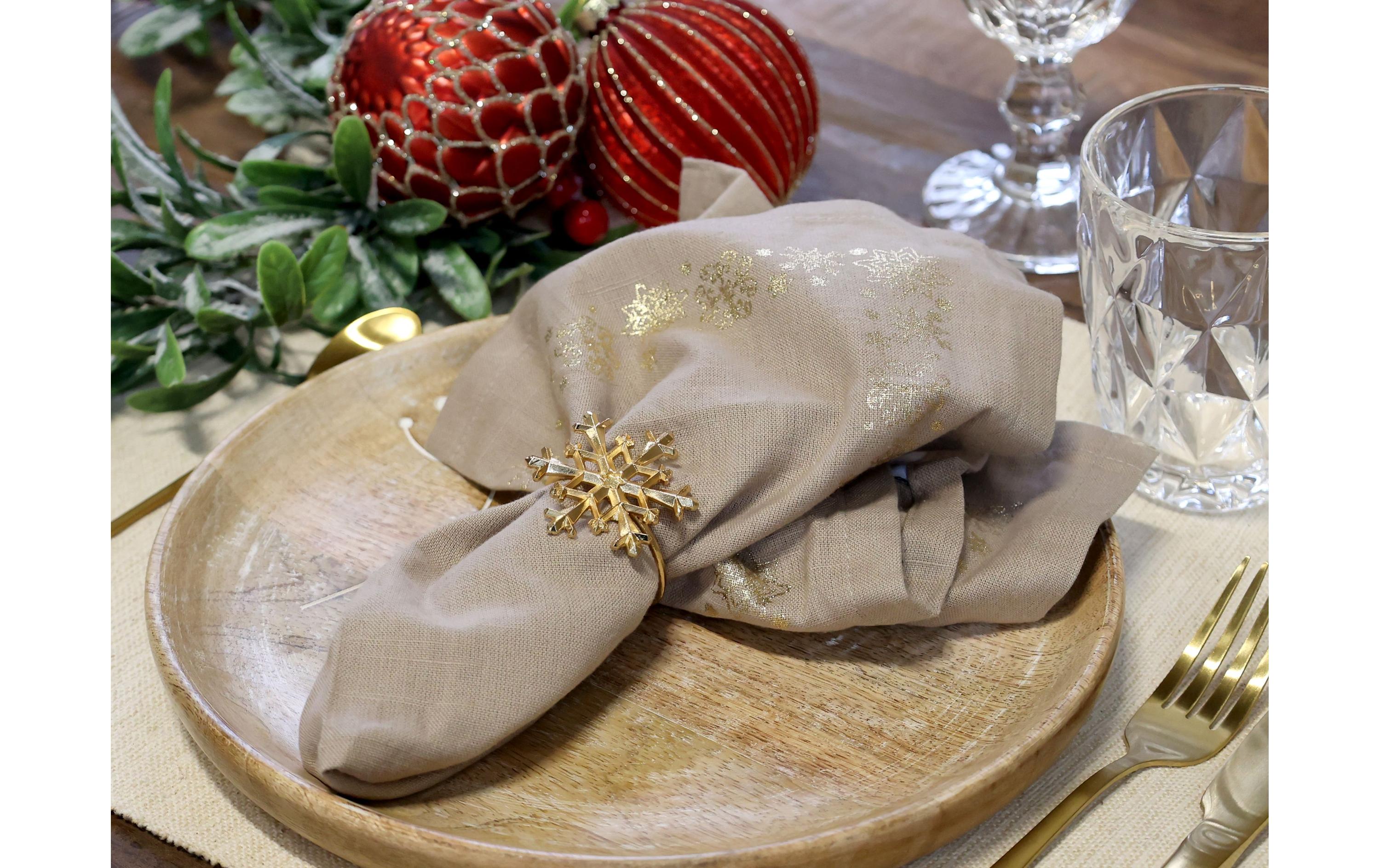 Chic Antique Serviettenhalter Schneeflocke, Gold