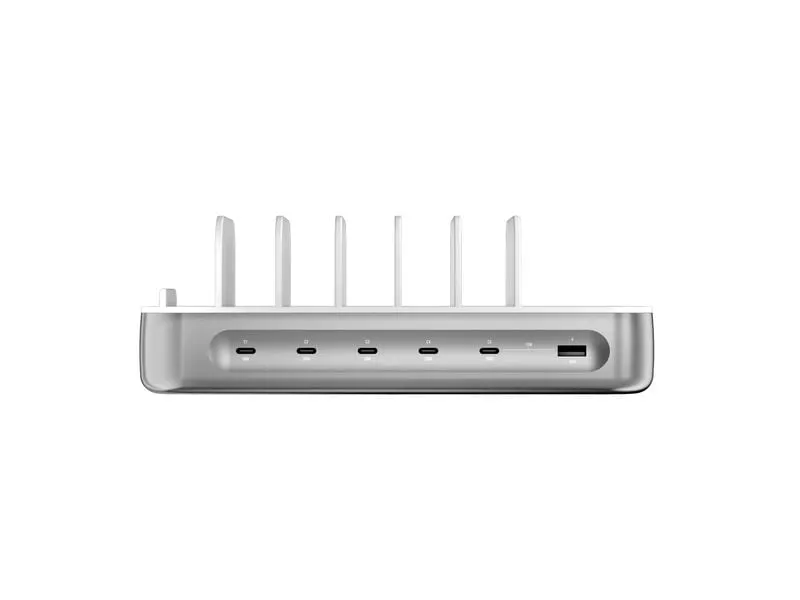 4smarts Ladestation Team 100W 5C/1A inkl. 6 Kabel Silber