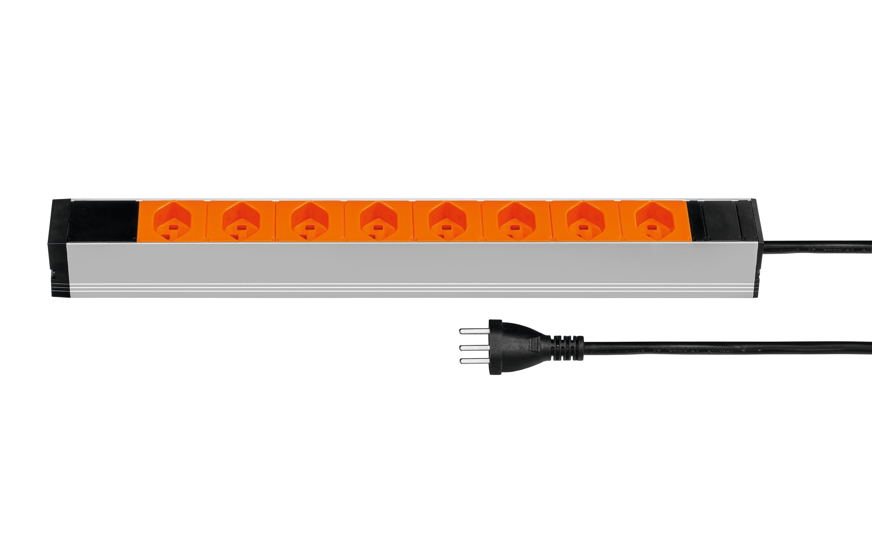 STEFFEN 19 Steckdosenleiste 8x T23 ,Orange, 1HE STEFFEN 19 Steckdosenleiste 8x T23 ,Orange, 1HE