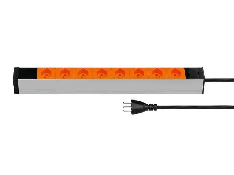 STEFFEN 19 Steckdosenleiste 8x T23 ,Orange, 1HE