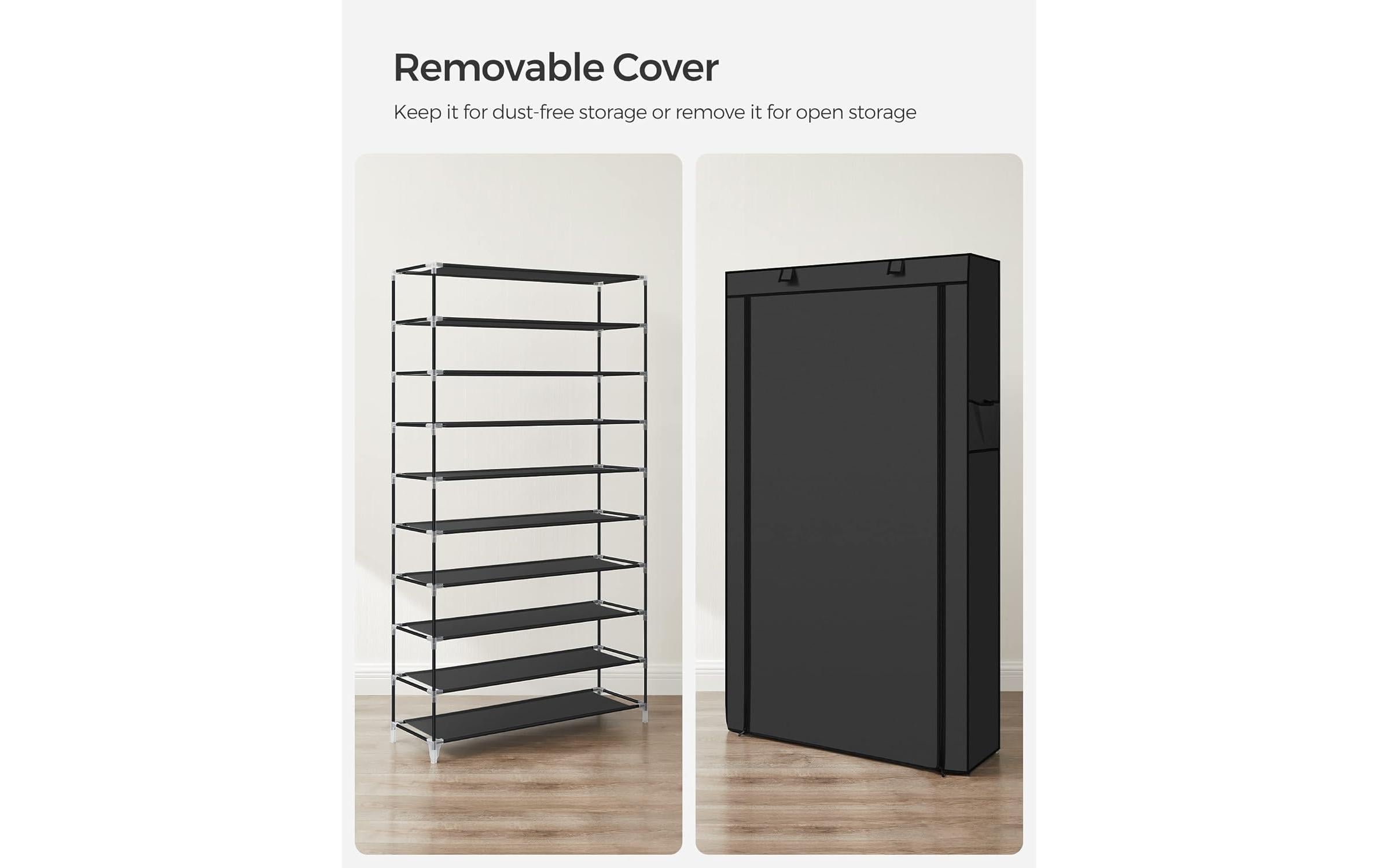 Songmics Schuhregal 85 x 28 x 162 cm, Schwarz