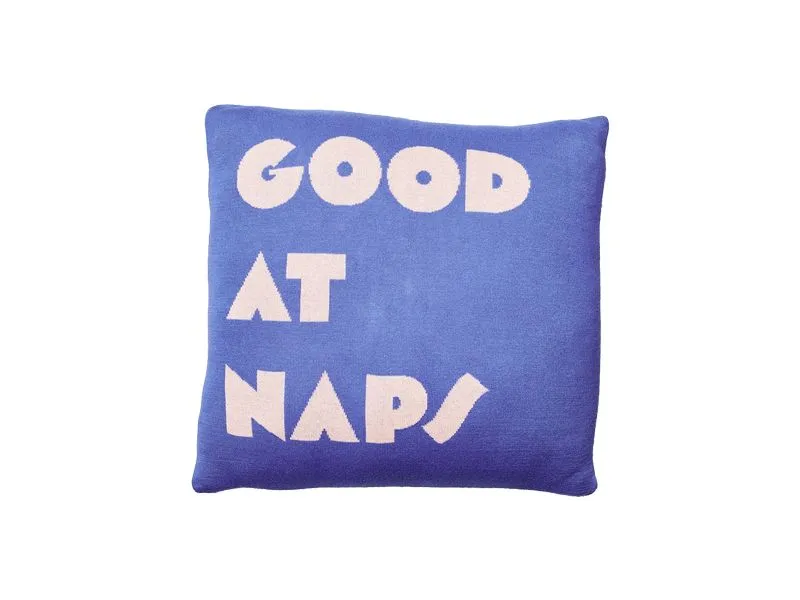 Chic Mic Gestricktes Baumwollkissen Good At Naps Violett/Rosa