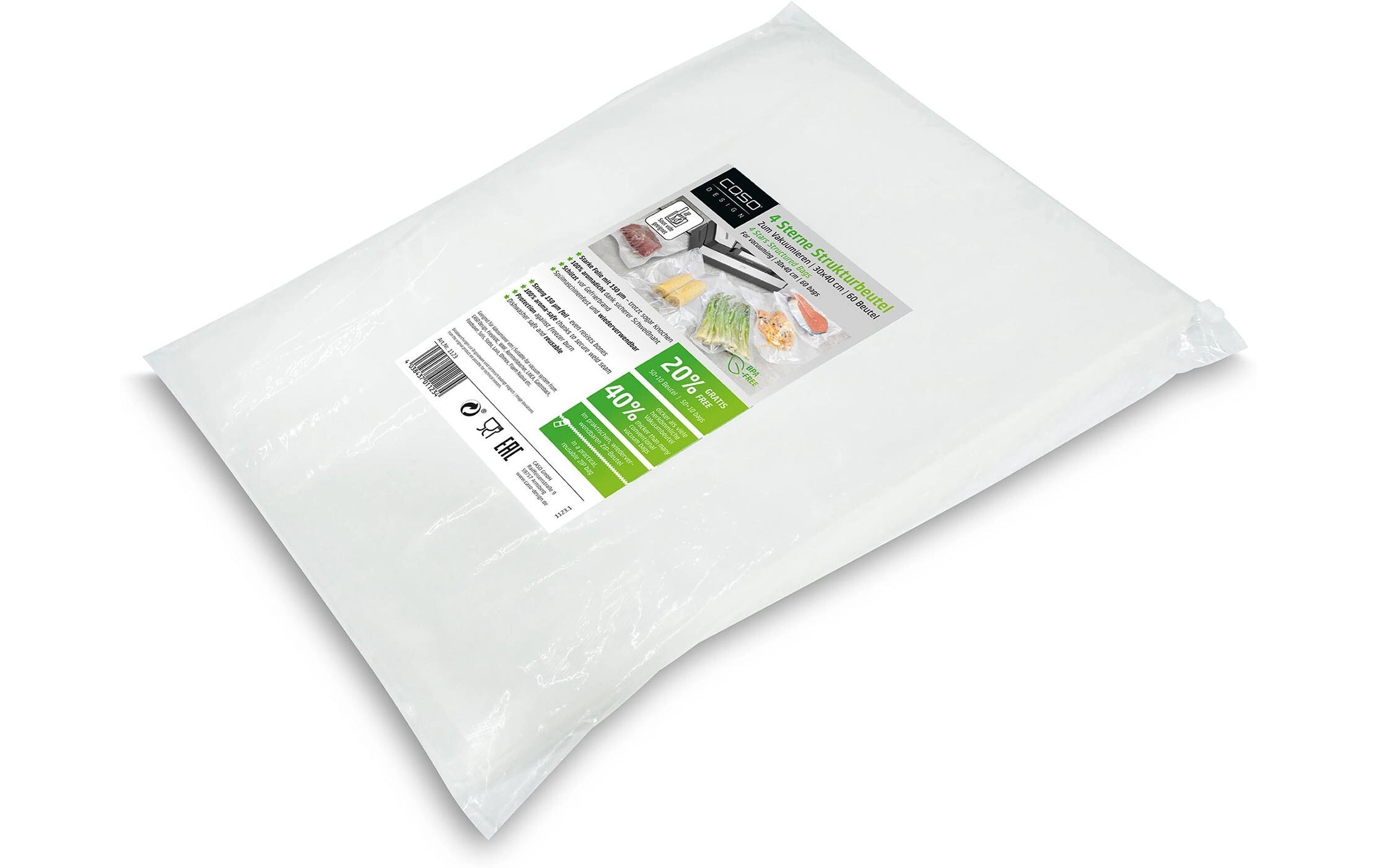 Caso Vakuumierbeutel 4 Sterne 30 x 40 cm, 60 Stück