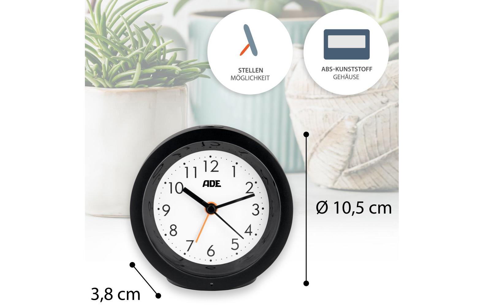 ADE Klassischer Wecker mit Nachtlicht-Sensor