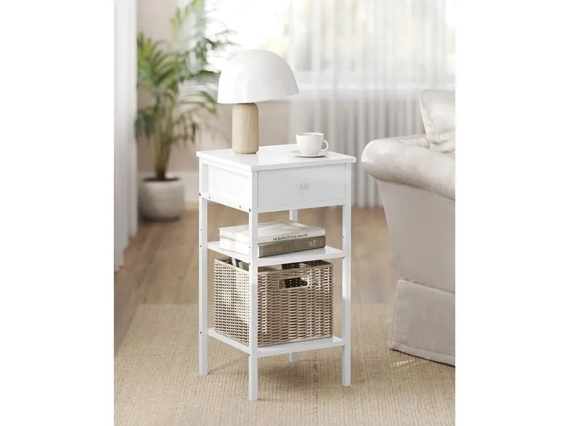 VASAGLE Nachttisch 35 x 70 cm, Weiss VASAGLE Nachttisch 35 x 70 cm, Weiss