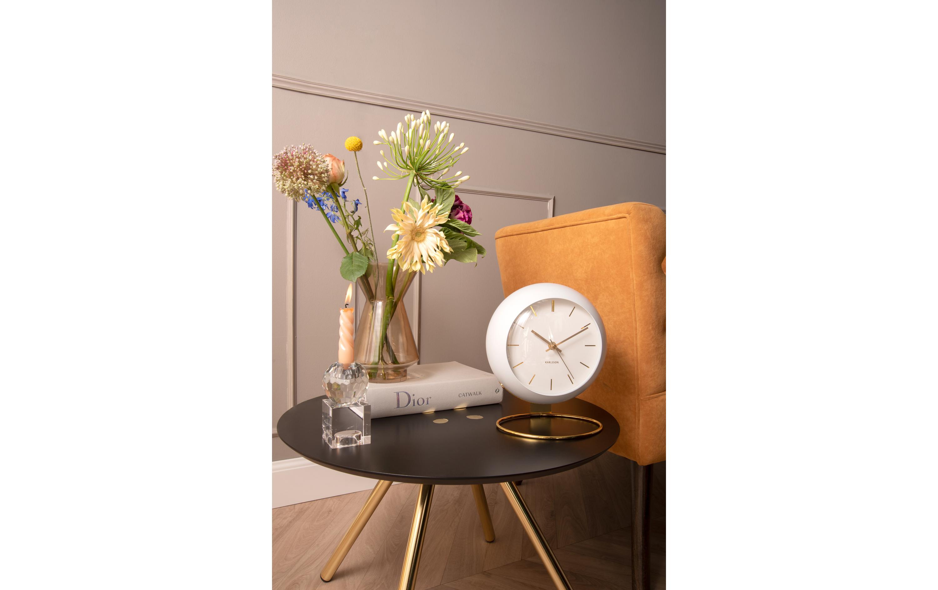 KARLSSON Tischuhr Globe 25 cm, Weiss