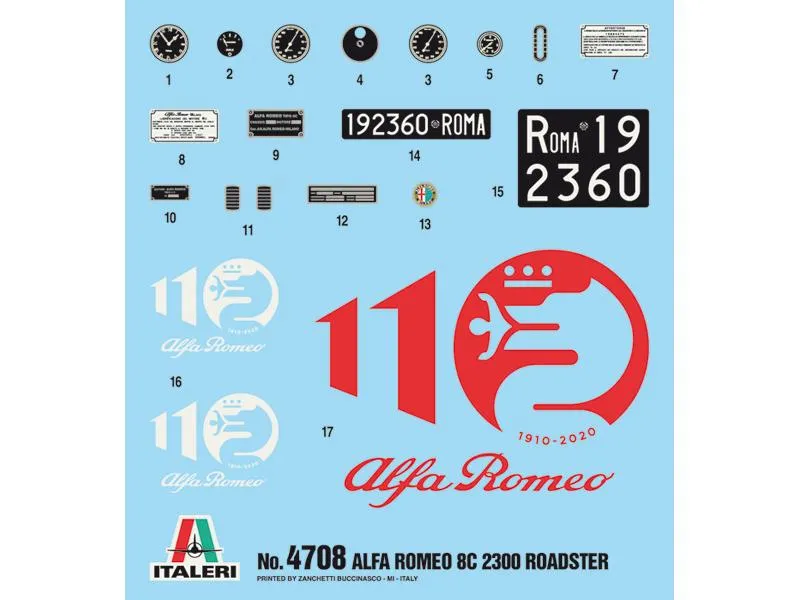 Italeri Bausatz Alfa Romeo 8C 2300 Roadster 1:12