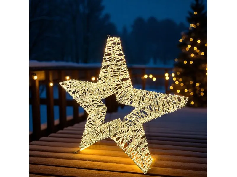 Dameco LED-Figur Stern, 2000 LEDs, 16 x 120 cm, Silber
