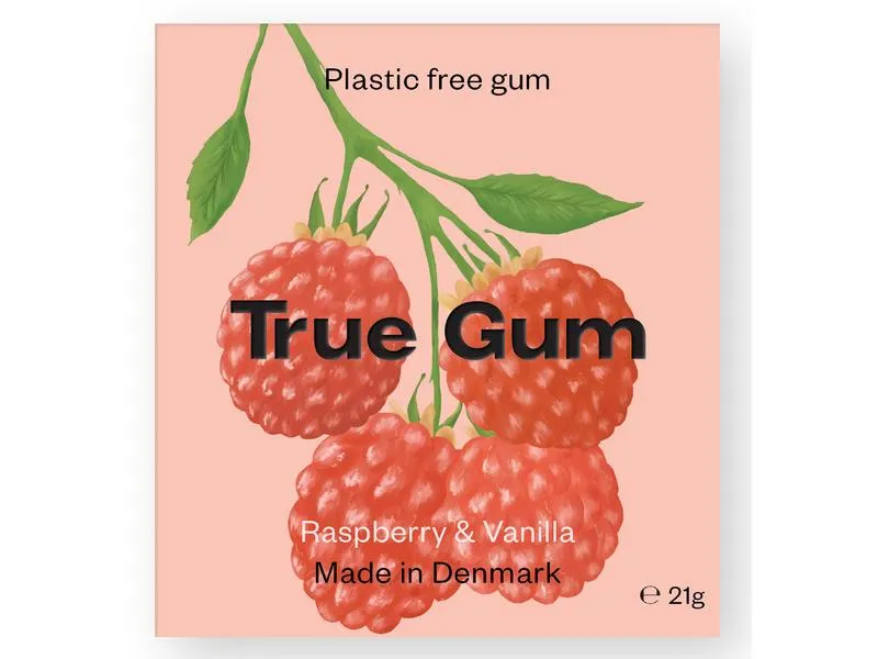 True Gum Kaugummi Himbeere & Vanille 21 g