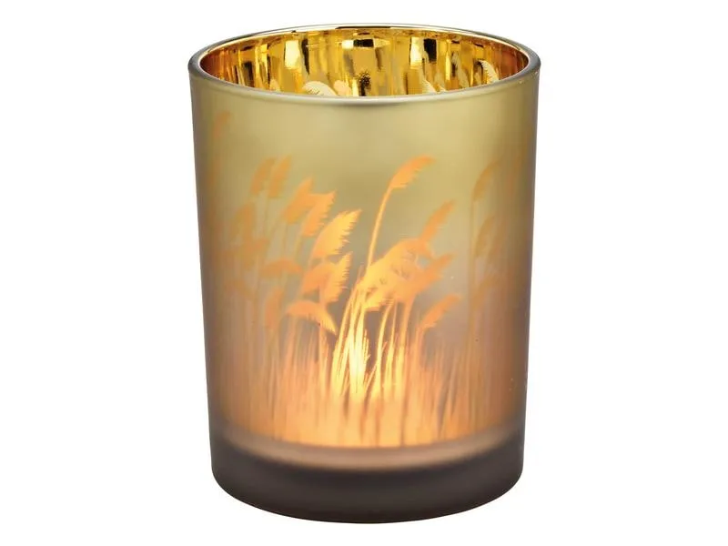 G. Wurm Windlicht Pampasgras 12 cm, Goldbraun G. Wurm Windlicht Pampasgras 12 cm, Goldbraun