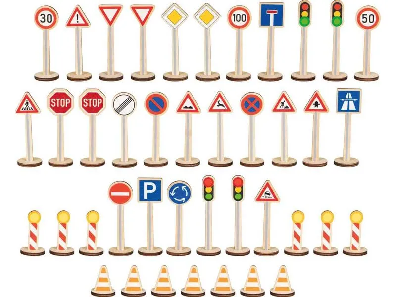 Goki Spielset Mein grosses Verkehrszeichen-Set 40-teilig Goki Spielset Mein grosses Verkehrszeichen-Set 40-teilig