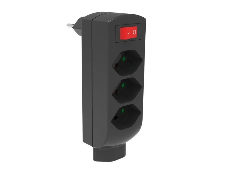 Schönenberger Abzweigstecker 4xT13 mit Schalter 4
