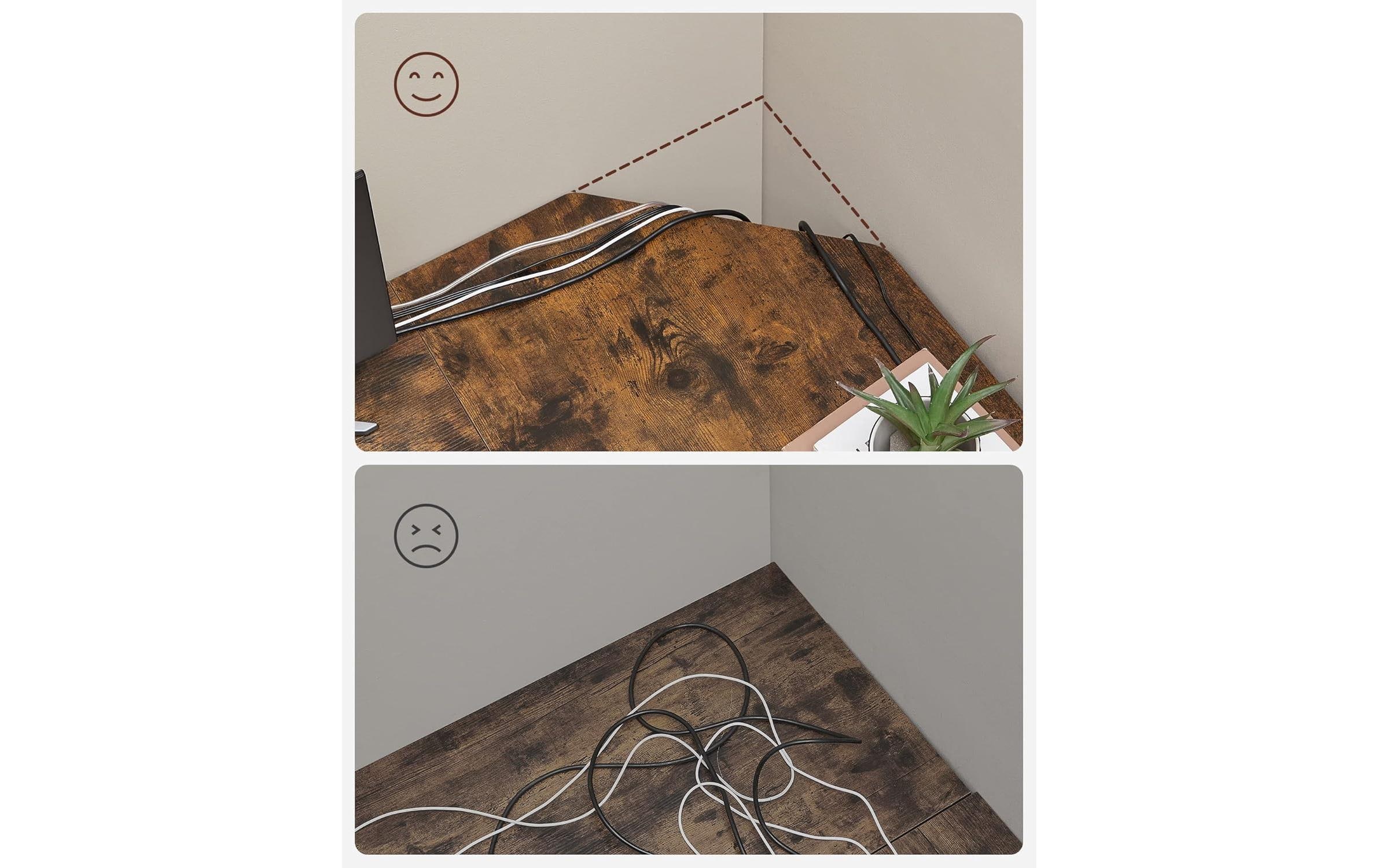 VASAGLE Tisch in L-Form 138 x 138 cm Braun