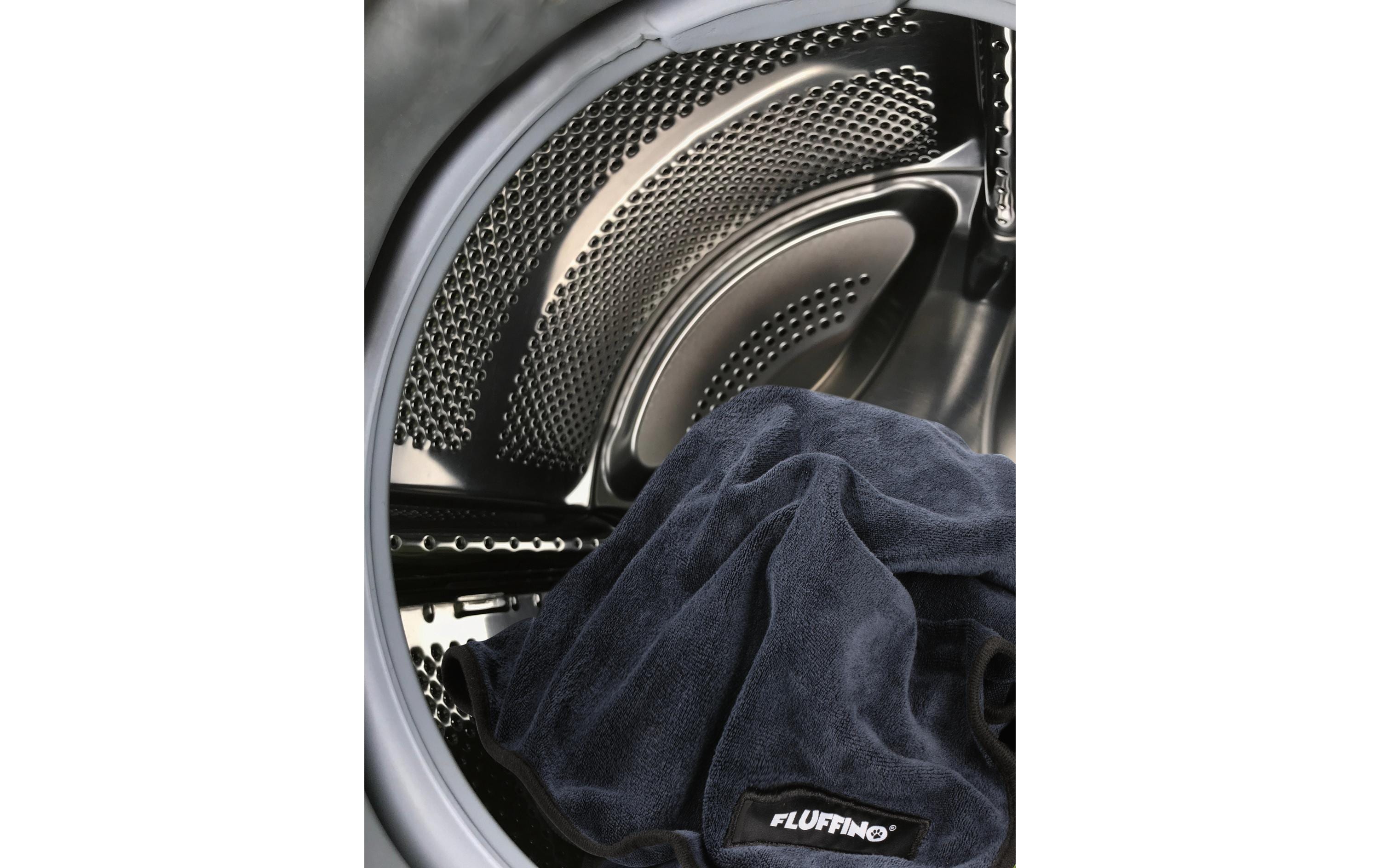 Fluffino Bademantel Beige / Blau, M