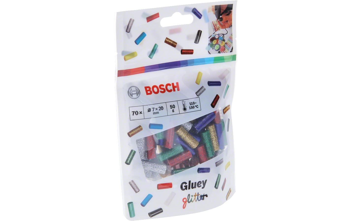 Bosch Klebestick 7 x 20 mm Glitzer-Mix, zu Gluey Bosch Klebestick 7 x 20 mm Glitzer-Mix, zu Gluey