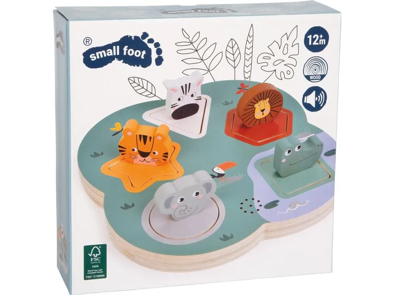 small foot Holzpuzzle 3D Tierlaute Safari