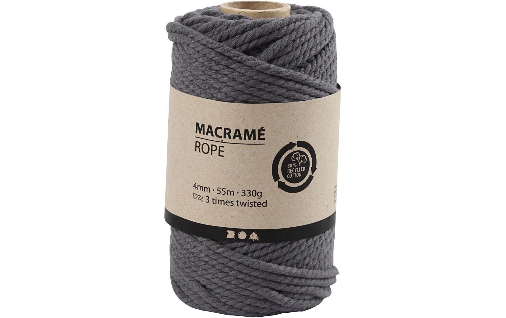 Creativ Company Baumwollgarn Makramee Rope 330 g, Grau Creativ Company Baumwollgarn Makramee Rope 330 g, Grau
