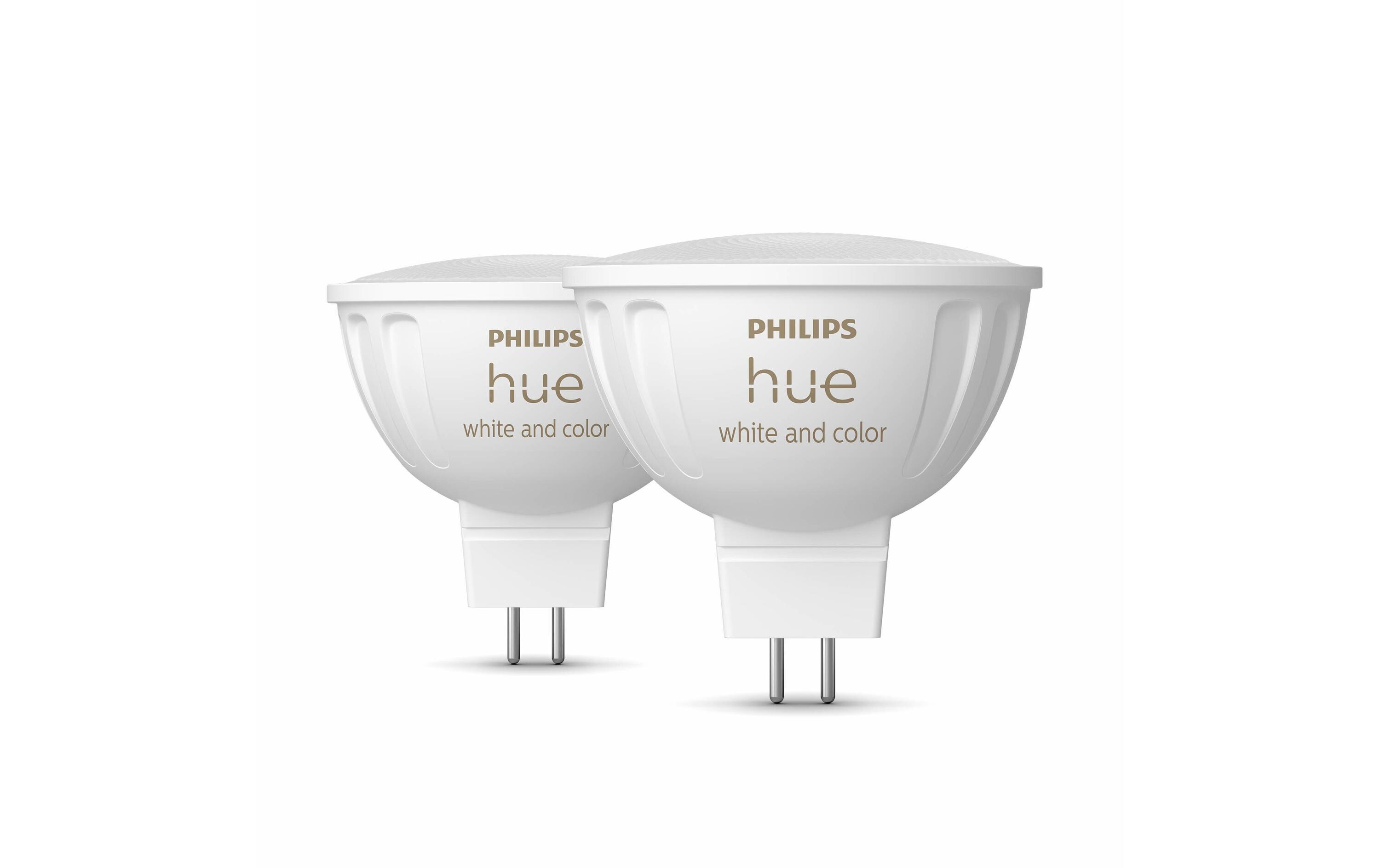 Philips Hue Leuchtmittel White & Color Amb. MR16 Doppelpack 400 lm Philips Hue Leuchtmittel White & Color Amb. MR16 Doppelpack 400 lm