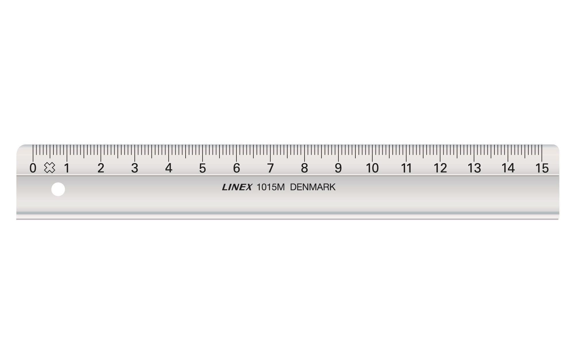 Linex Lineal mit Tuschekante, 15 cm
