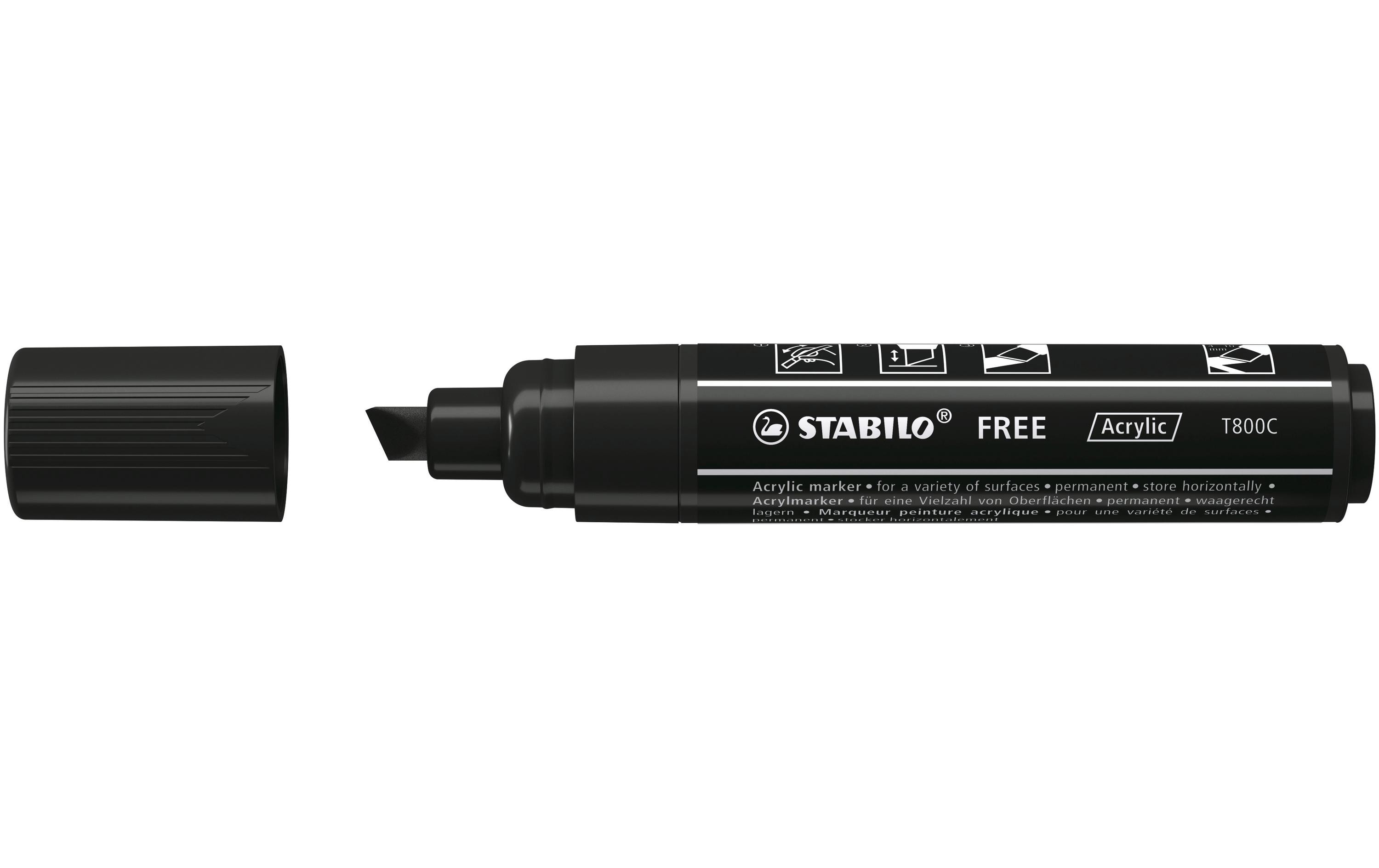 STABILO Acrylmarker Free Acrylic T800C Schwarz