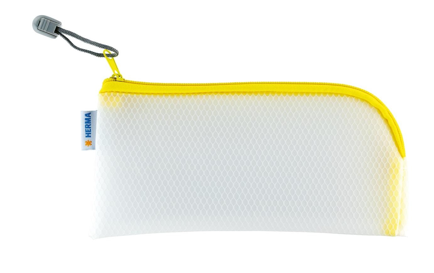 HERMA Etui Mesh Bag 23 x 11 cm, Gelb/Weiss