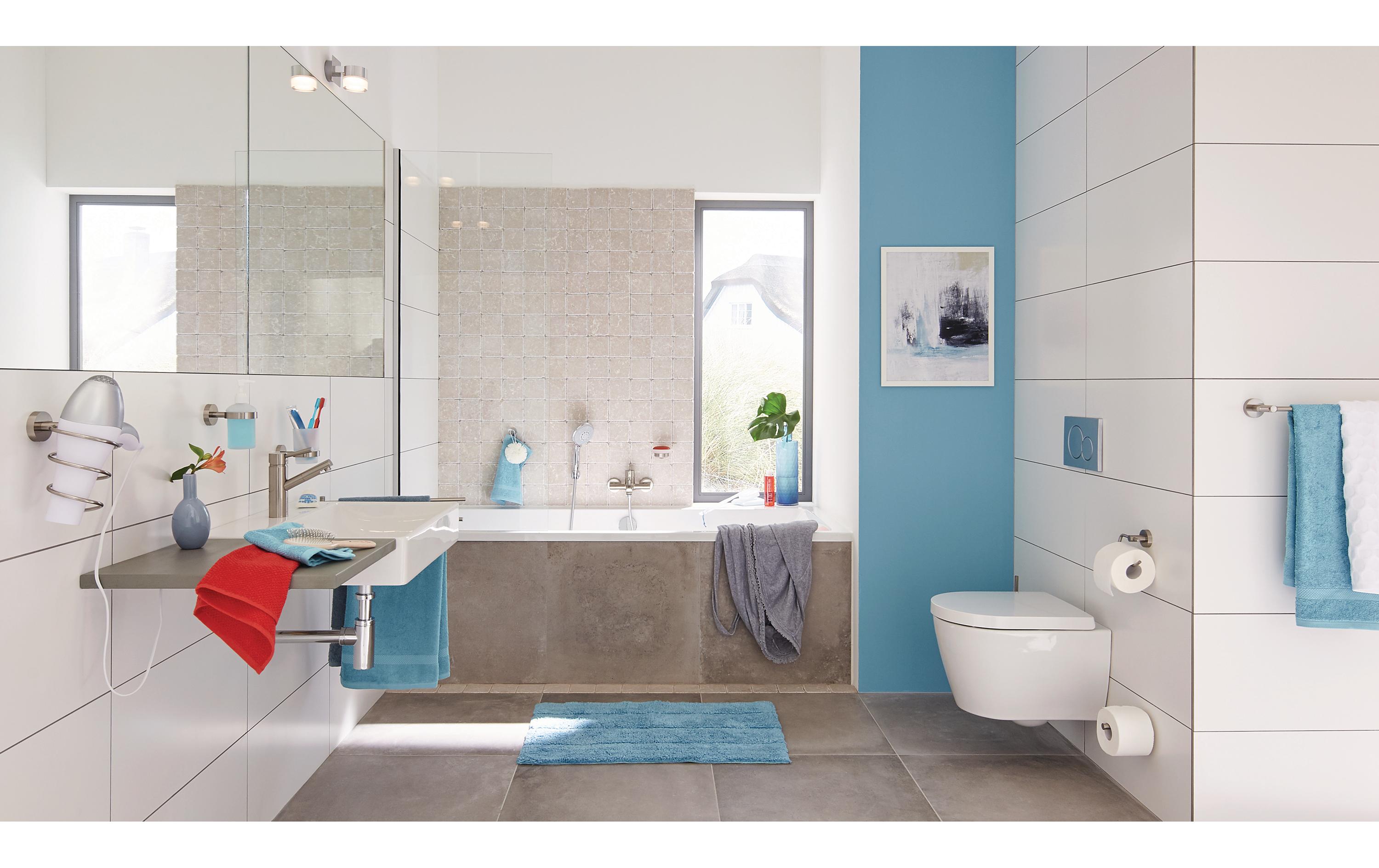 tesa Moon Fönhalterung ohne Bohren, silber