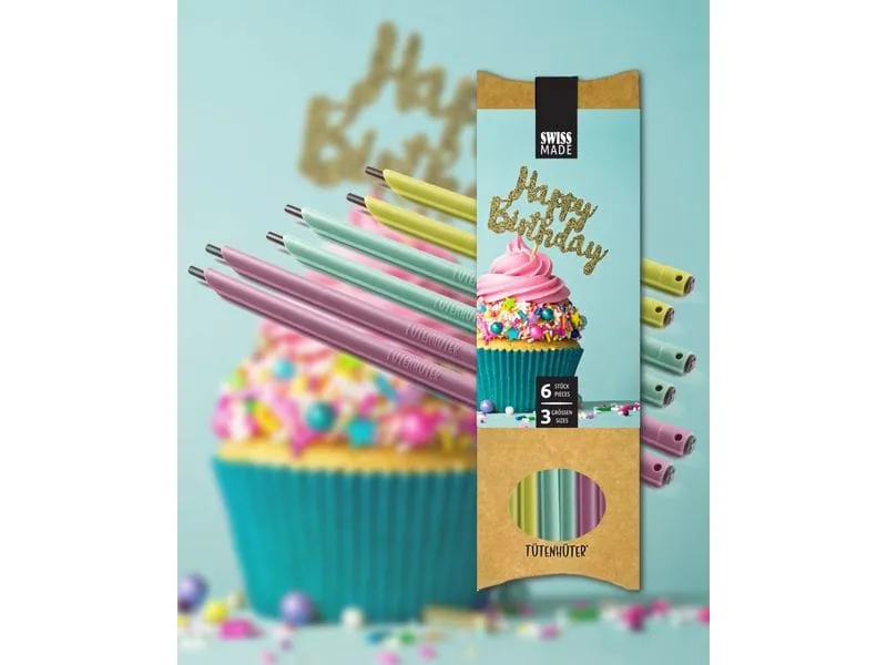 böörds Tütenhüter Happy Brithday, 6 Stück böörds Tütenhüter Happy Brithday, 6 Stück
