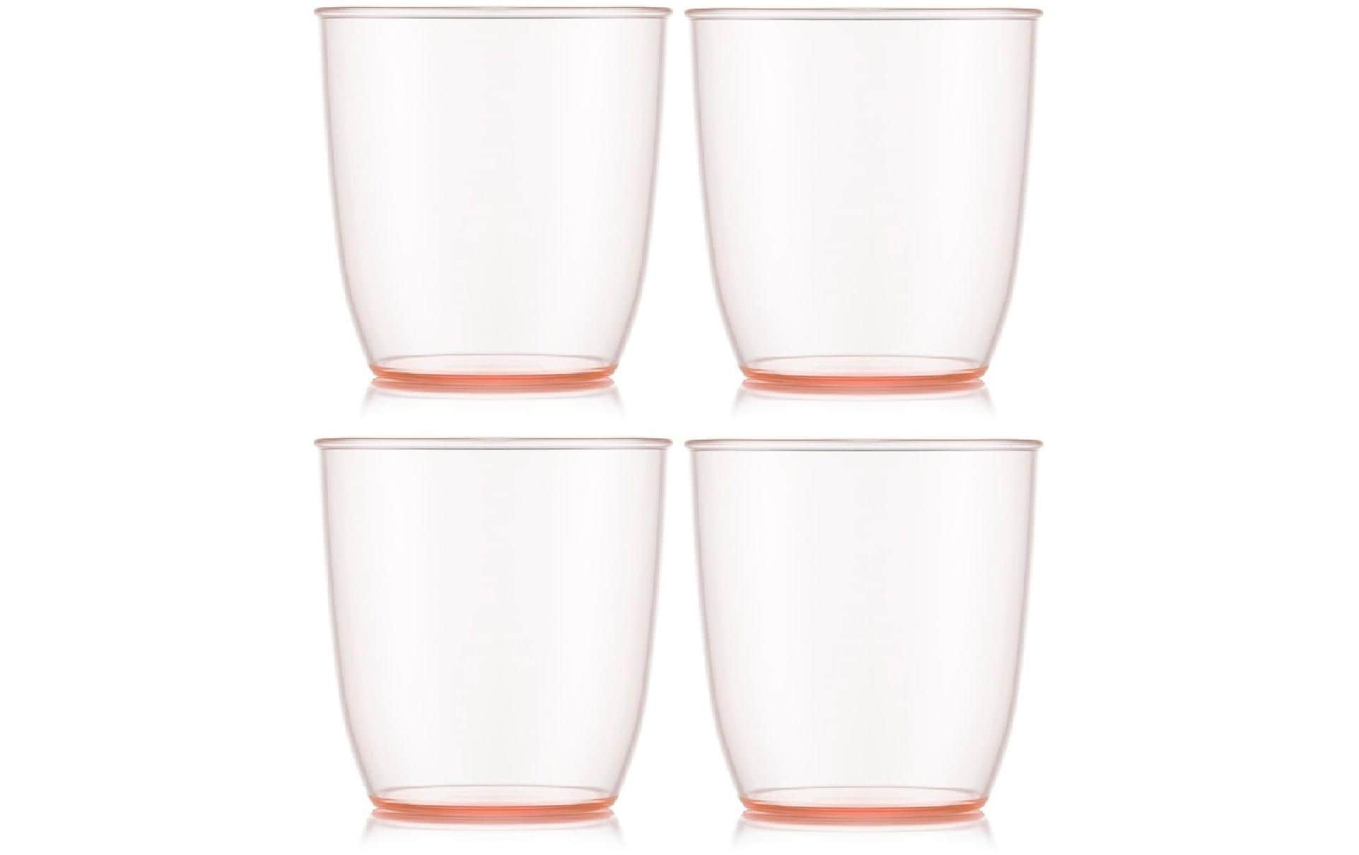 Bodum Outdoor-Becher Kvadrant 200 ml, Rosa, 4 Stück