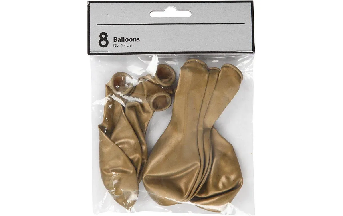 Creativ Company Luftballon Ø 23 cm Gold, 8 Stück Creativ Company Luftballon Ø 23 cm Gold, 8 Stück