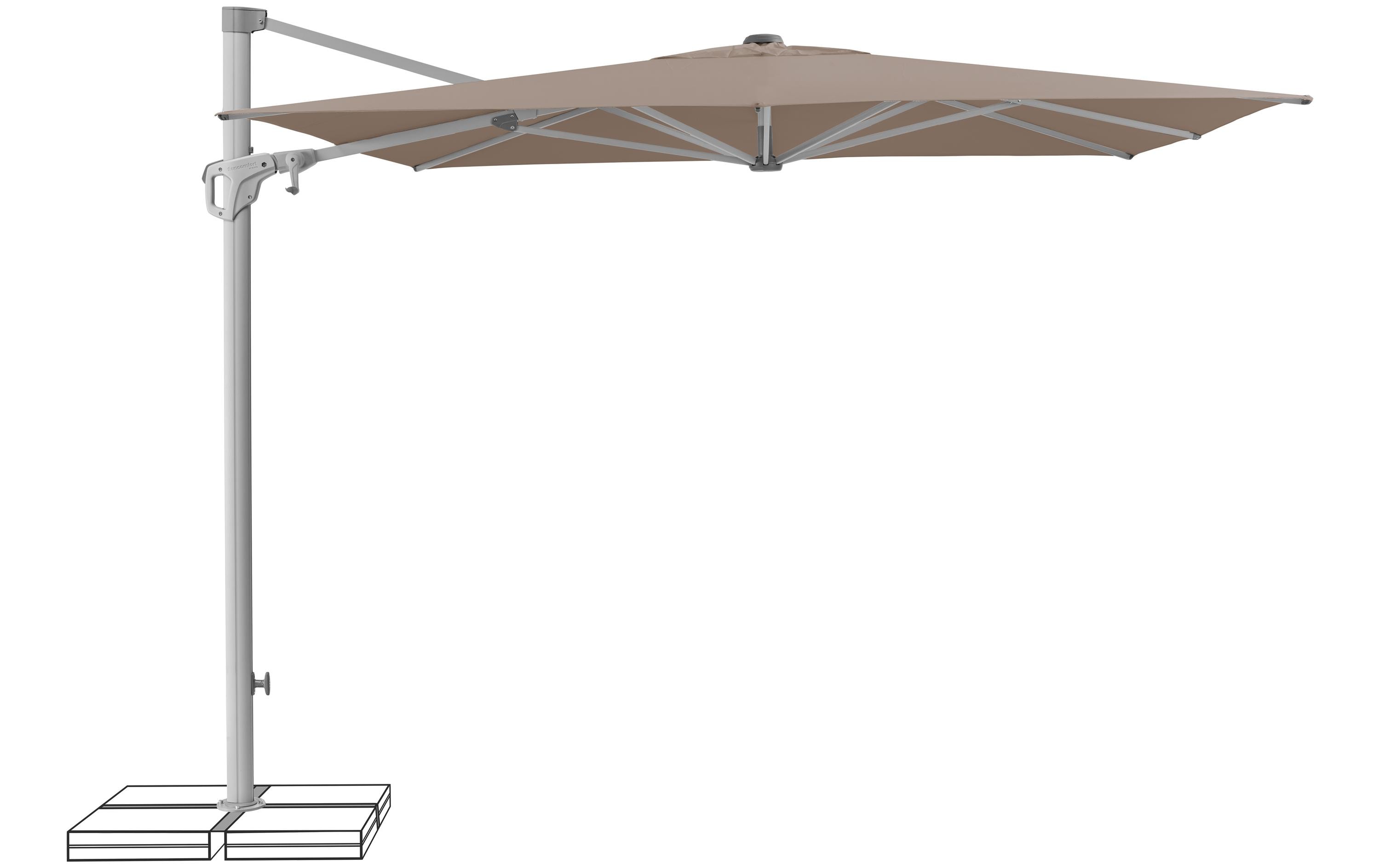 Suncomfort by Glatz Sonnenschirm Familyflex Helltaupe, 250 x 250 mm