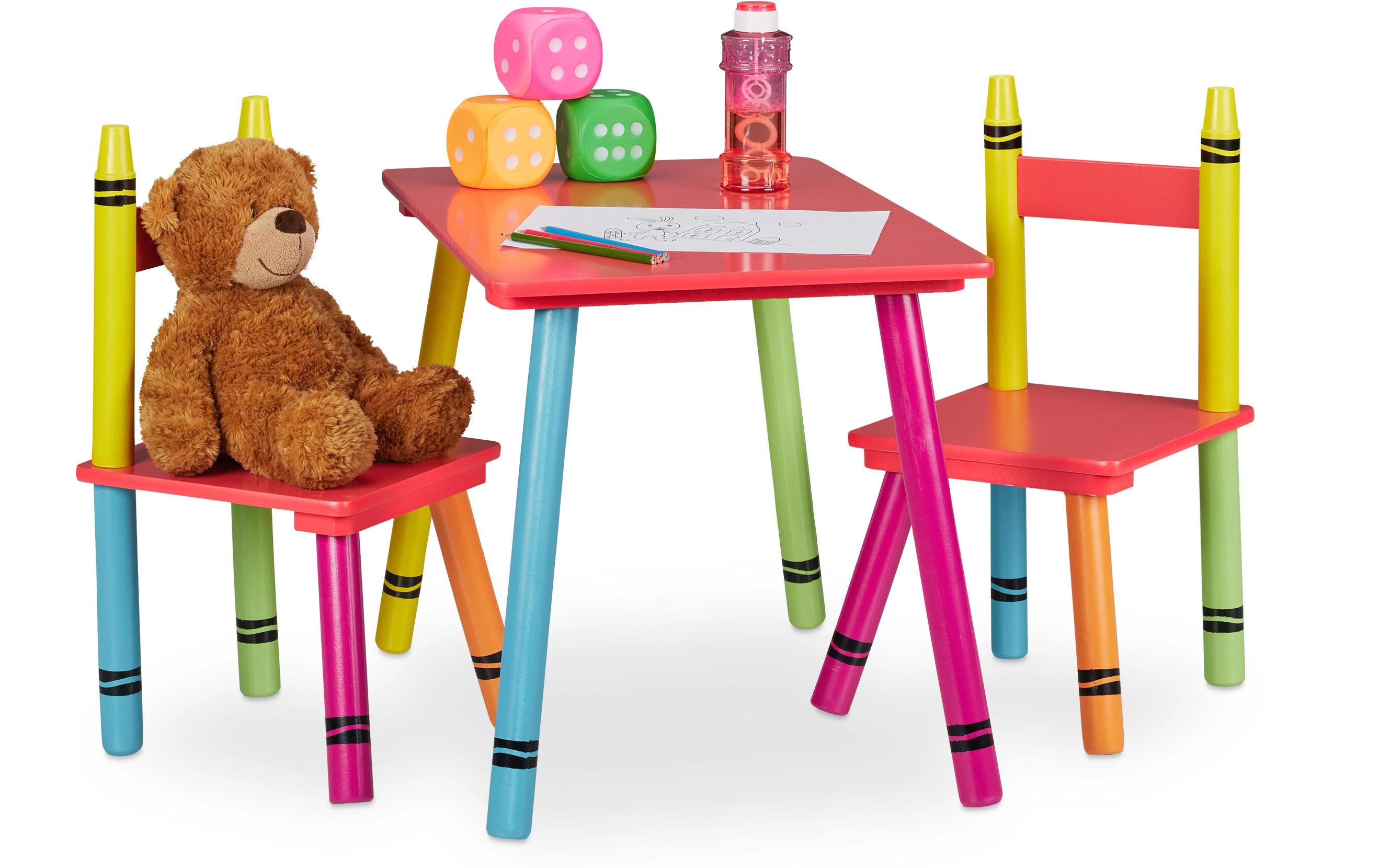 relaxdays Kindersitzgruppe 3-teilig Gelb; Grün; Rot relaxdays Kindersitzgruppe 3-teilig Gelb; Grün; Rot