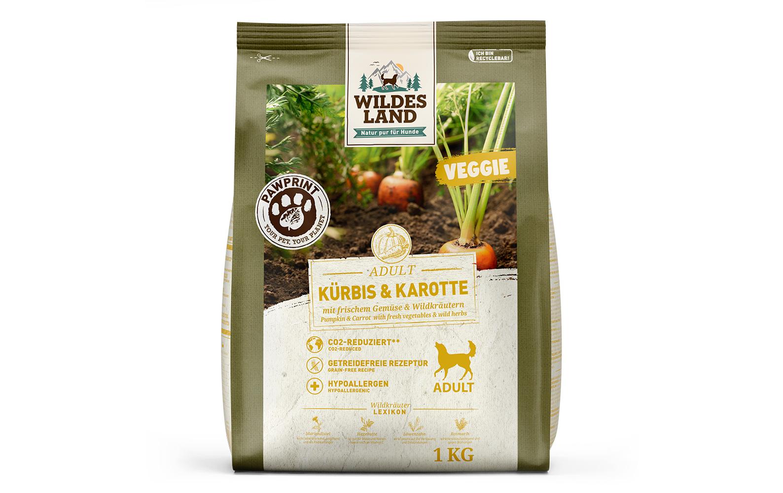 Wildes Land Halbfeuchtfutter PawPrint Veggie 1 kg Wildes Land Halbfeuchtfutter PawPrint Veggie 1 kg